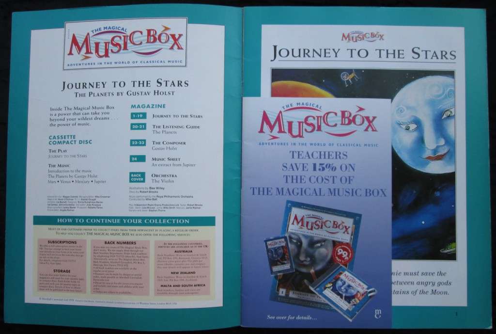 1994-Collectible-The Magical Music Box-No1-Magazine + CD. Journey to The Stars. Sold As Is.