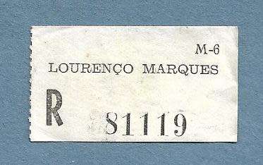 Registration Label-Lourenco Marques R 81119