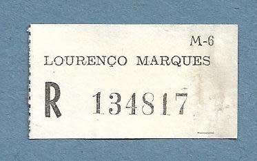 Registration Label-Lourenco Marques R 134817
