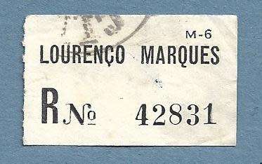 Registration Label-Lourenco Marques R 42831