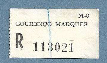 Registration Label-Lourenco Marques R 113021