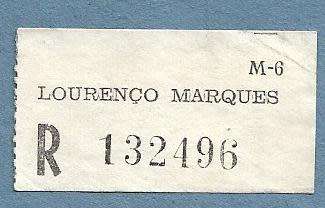 Registration Label-Lourenco Marques R 132496