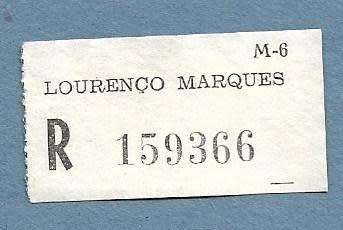 Registration Label-Lourenco Marques R 159366