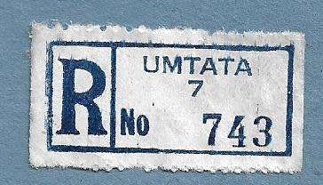 Registration Label-Umtata 7-R 743