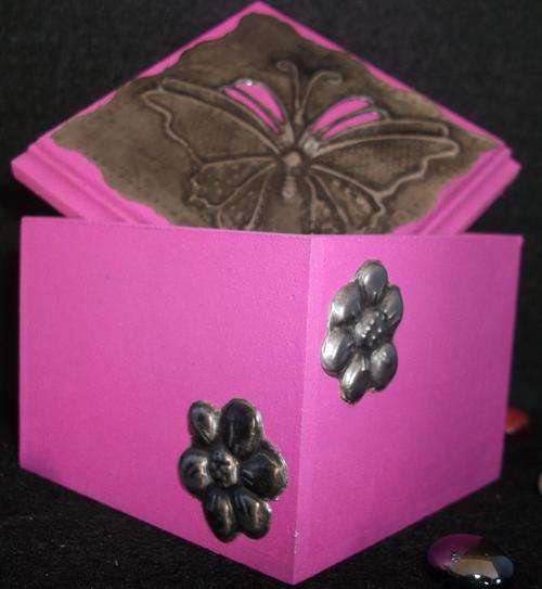 Funcky Pink Butterfly Pewter Jewelery Box - Handcrafted by Hanli