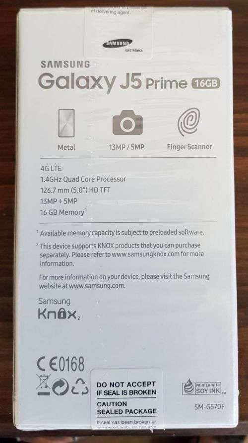 Samsung Galaxy J5 Prime Smartphone - Gold new in sealed box -