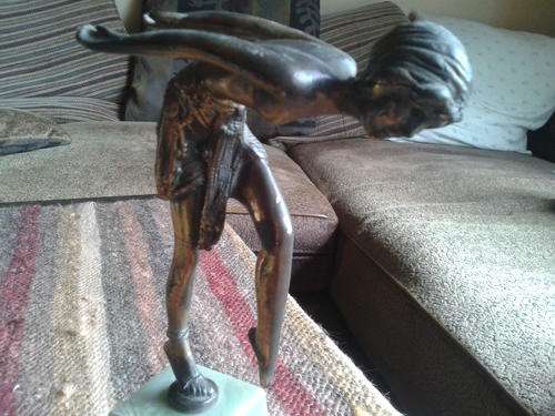 Art Nouveau pewter figurine,repaired