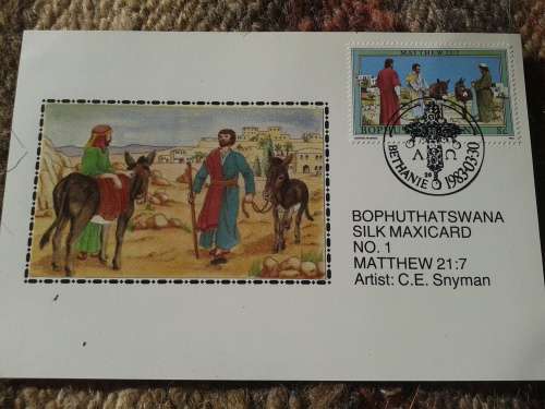 Silk maxicard set of 4, 1983, limited edition. No 330 out of 500 fabricated