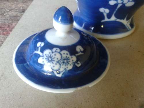 Ginger jar. Small chip on the cover