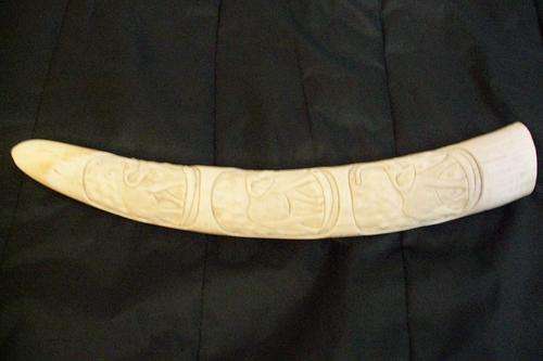 Carved Ivory Tusk (1) See Listed Detail and second matching tusk also on offer