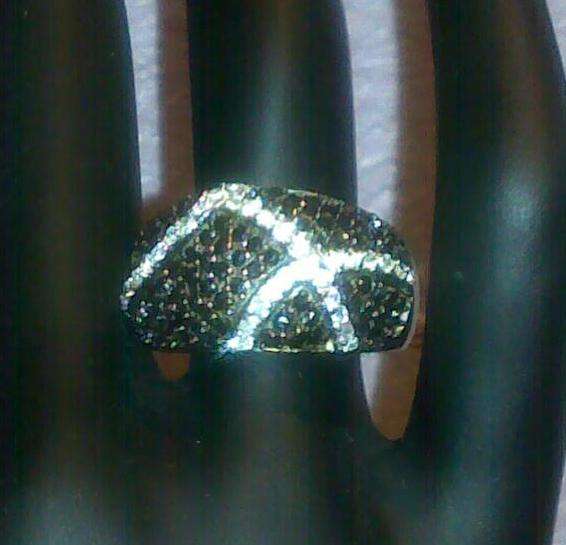 Gorgeous micro pave set sterling silver ring