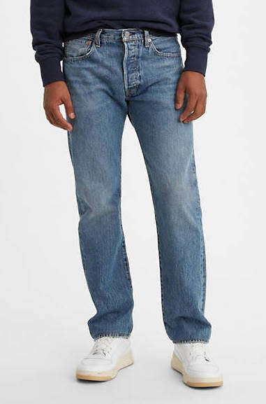 100 Original Men Levi`s 501 Straight Fit Jeans - Size W38 L34