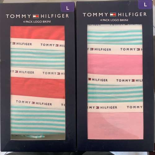 100 Original Tommy Hilfiger LOGO Bikini Underware Pack of 4 - Size L (Free Shipping above R1000)
