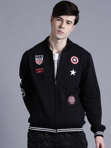 Marvel Black Applique Sweatshirt - Size M