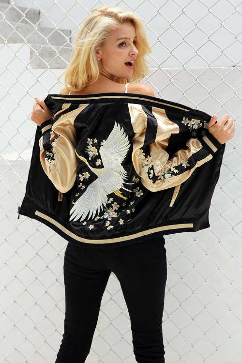 Woman's Jacket Bomber Reversible Baseball Jackets