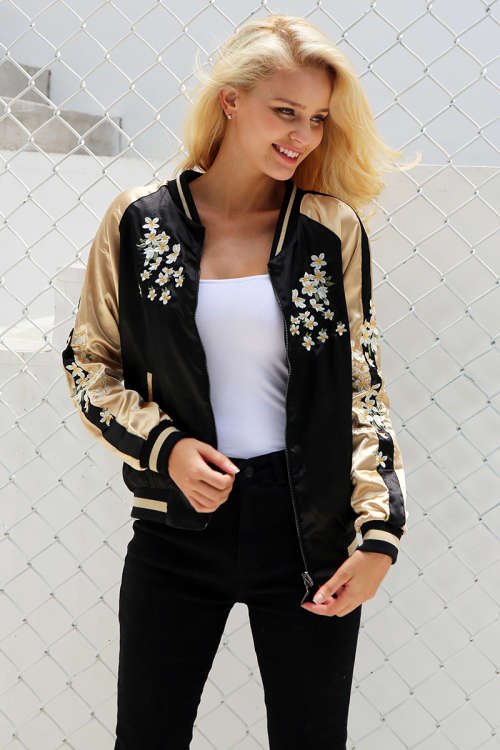 Woman's Jacket Bomber Reversible Baseball Jackets