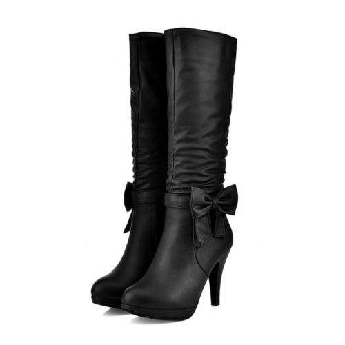 Sexy butterfly knot high heels boots