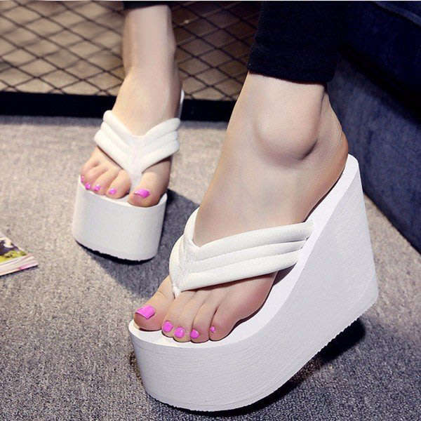 Womans High Heel Flip Flops