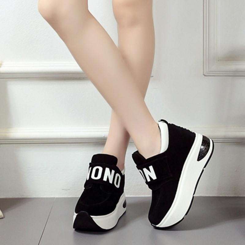 Womans Fashion Platform Trainer Sneakers