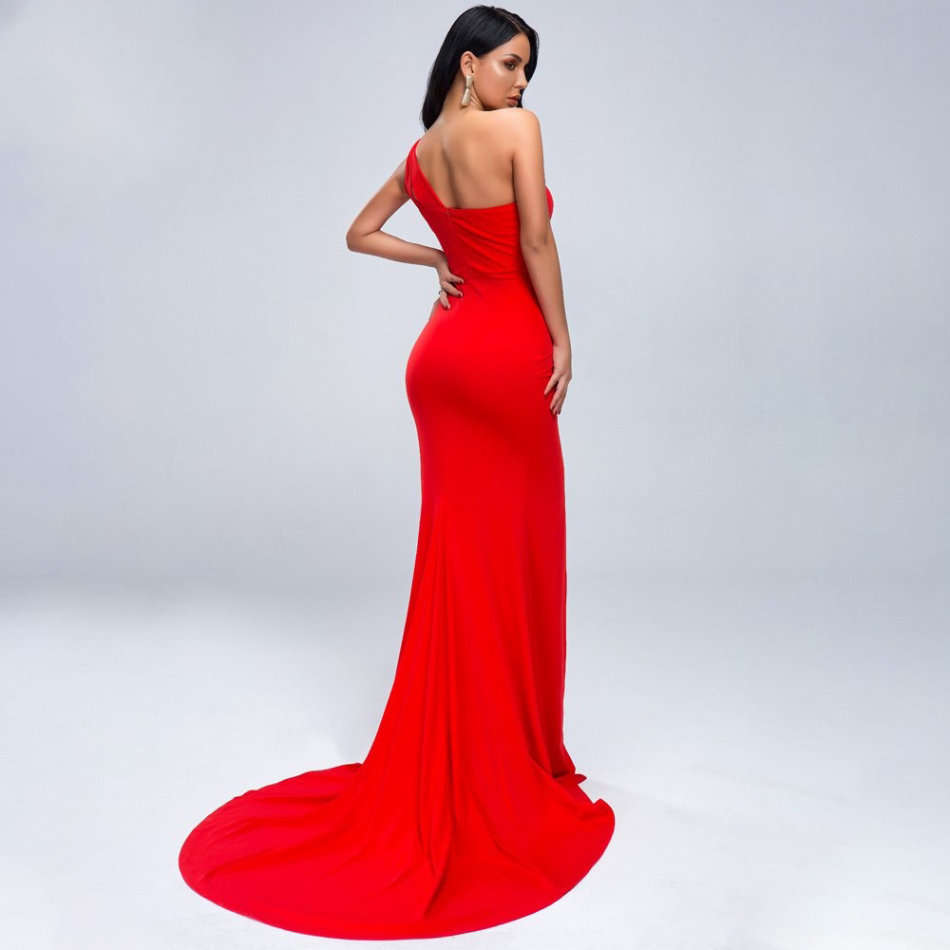 Evening one shoulder long maxi party dress