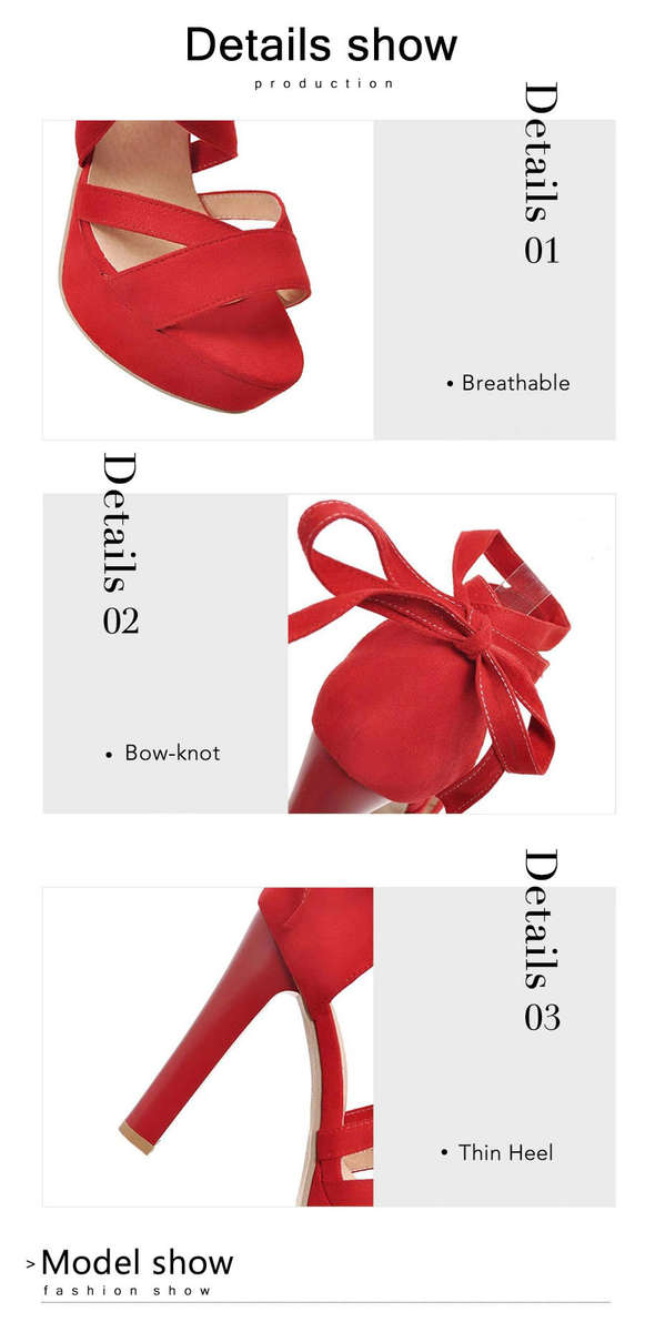 European Platform Cross Strap High Heels Shoes