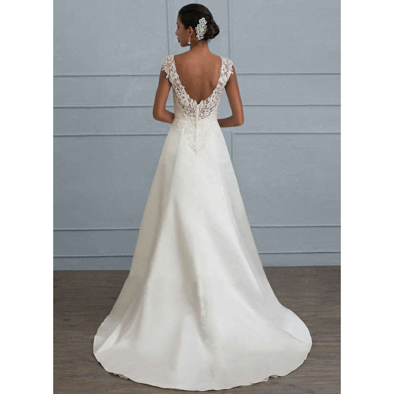 Womans Cross Border Solid Color Hollow Backless Wedding Dress***Free Shipping***