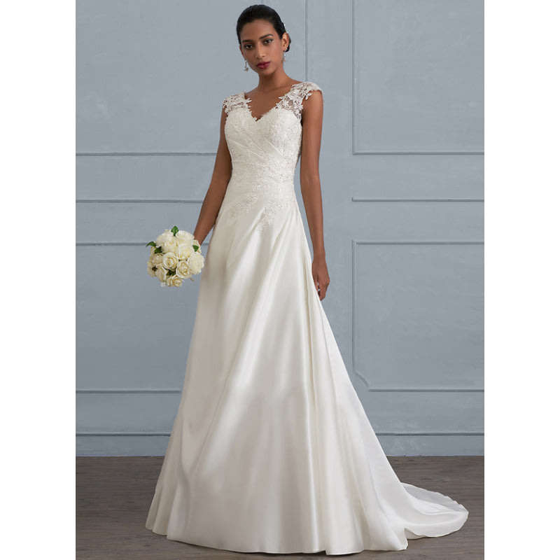 Womans Cross Border Solid Color Hollow Backless Wedding Dress***Free Shipping***