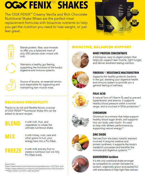 OGX FENIX Nutritional Shake Mix Creamy Vanilla