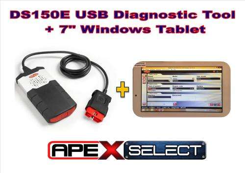 **LOCAL STOCK** New Delphi DS150E USB Diagnostic Unit (Cars & Trucks) + 7" Windows Tablet