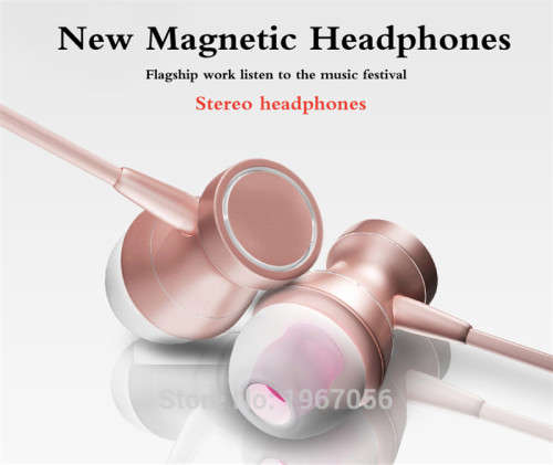 Fonge Magnetic Earphones Headphone Metal Headsets Hot Sale 3.5mm Super Bass Stereo Earbuds With Mic