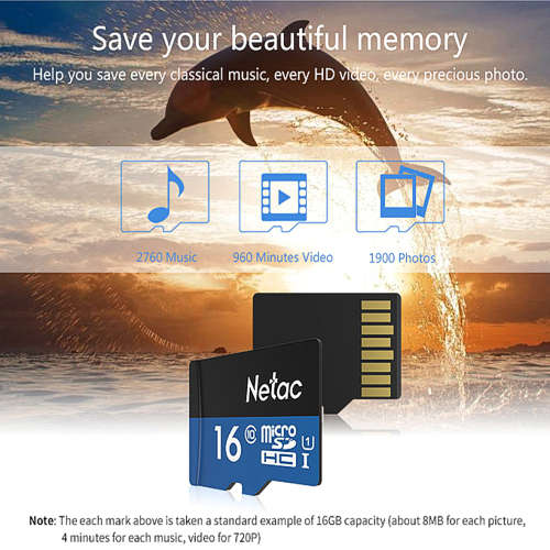 Netac P500 16GB Micro SD Card U1 Class10 Flash Memory Card Micro SDHC Ultra High Speed UHS-I TF Card