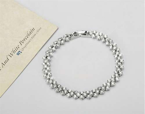 Roman Chain Bracelet for Women Luxury 2.75mm Cubic Zircon Inlay Charm Bracelet