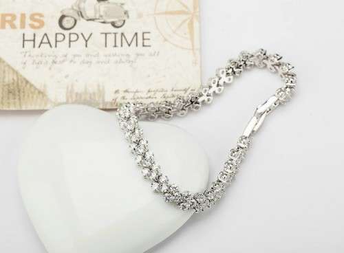 Roman Chain Bracelet for Women Luxury 2.75mm Cubic Zircon Inlay Charm Bracelet