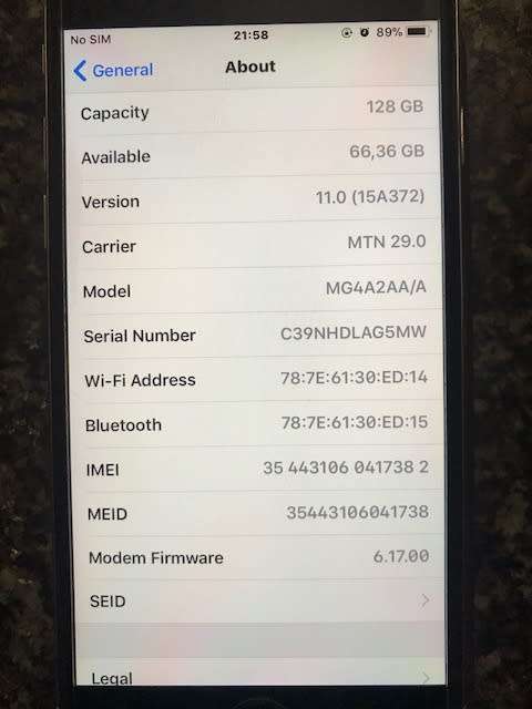 Iphone 6 128gig Space Grey