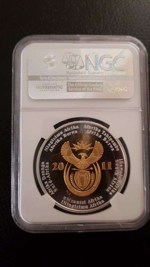 2011 south african S5R rand 90th aneversary pf 70 graded coin
