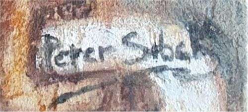 `THE MINERS` by PETER SIBEKO - Mixed Medium: Oil and Mine Sand - INVESTMENT ART