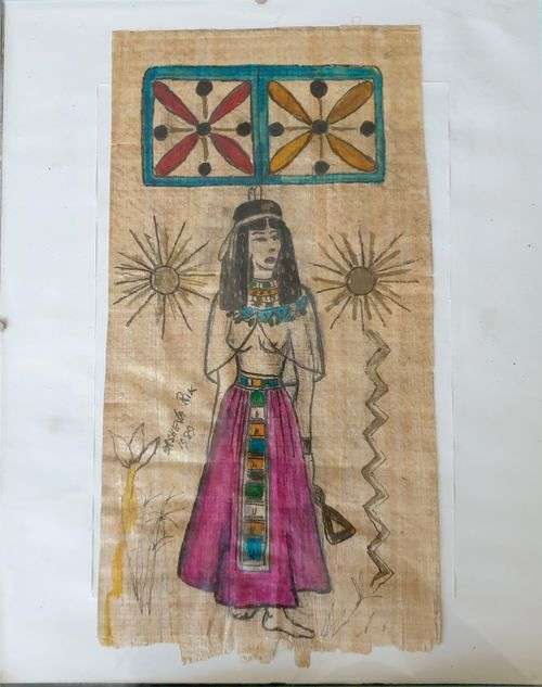 BASHEVA RIK 1989 - MIXED MEDIUM: INK & WATERCOLOUR ON HANDMADE PAPYRUS PAPER