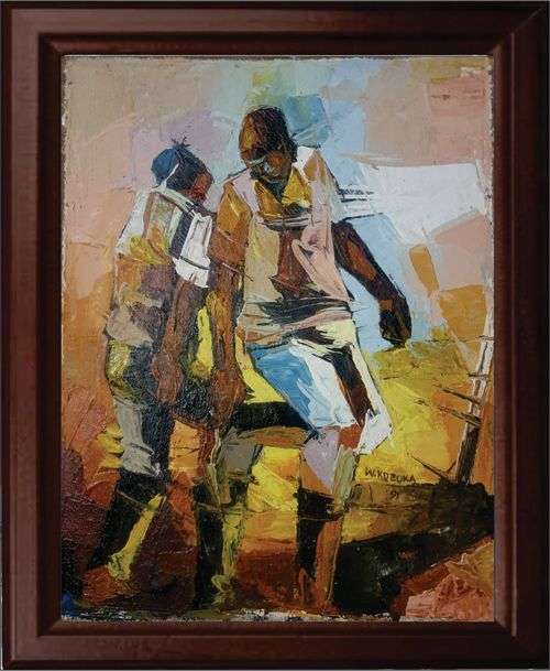 WELCOME MANDLA KOBOKA (1941 - 1997 S.A) - `THE GUMBOOT DANCERS` - INVESTMENT ART