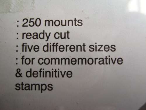 BOX OF HAWID STAMP MOUNTS TO SUIT RSA,SWA AND HOMELAND STAMPS.