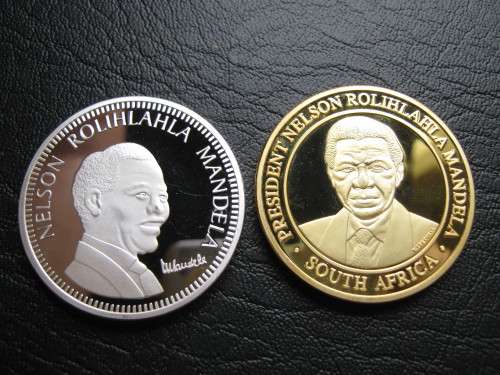 MANDELA COINS - NOT SILVER OR GOLD - COLLECTABLE VALUE.
