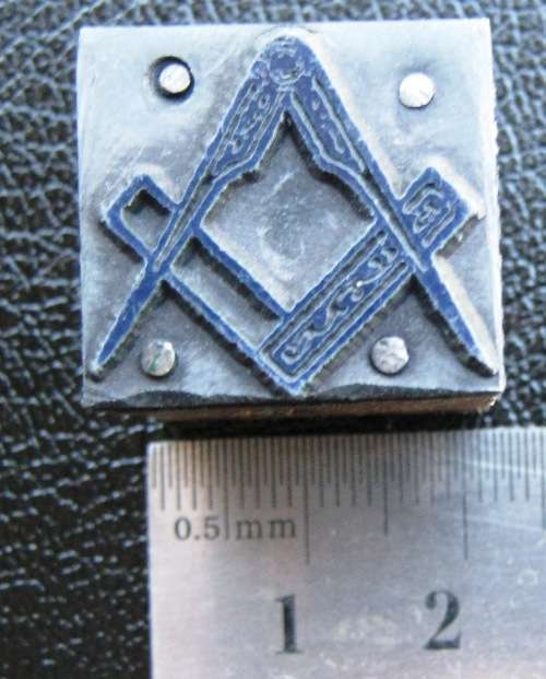 MASONIC PRINTING BLOCK - IDEAL FOR PRINTERS TRAY - HAS SOME AGE - MAY BE FROM RHODESIA?