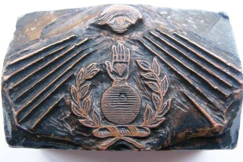 MASONIC PRINTING BLOCKS - THE BEST OFFERED YET - STEEL WITH COPPER PLATES - IDEAL FOR PRINTERS TRAY.