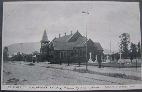 NATAL - DUNDEE - TOWN CENTRE , CHURCH & GOVERNMENT SCHOOL -  3 VINTAGE POSTCARDS