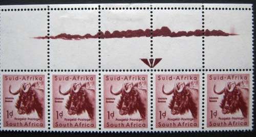 UNION - ANIMAL SERIES - DRAKENSBERG FLAW IN SELVAGE -  MINT , NEVER HINGED.