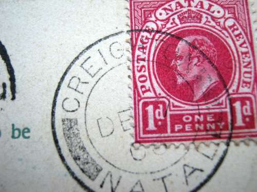 POSTAL HISTORY - PIETERMARITZBURG 1906  POSTCARD WITH CREIGHTON POSTMARK