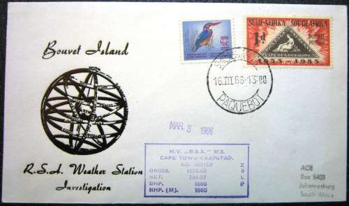 BOUVET ISLAND COVER - CARRIED BY MS. RSA - 1966