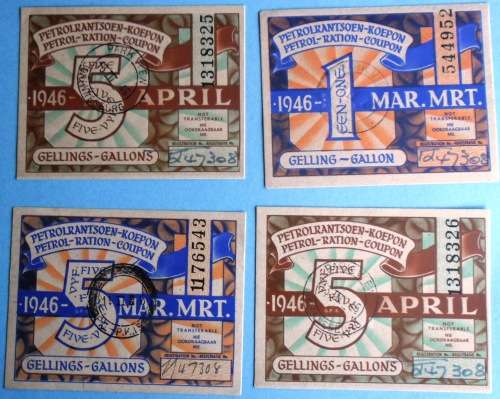 4 USED PETROL COUPONS