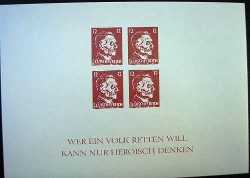 UK -  WWII -'RUINED EMPIRE' PROPAGANDA MINIATURE SHEET ISSUED BY THE BRITISH - MNH.