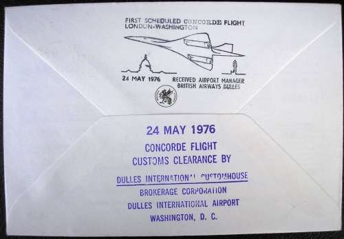 1976 - THE CONCORDE  - GREAT COVER - LONDON TO  WASHINGTON.
