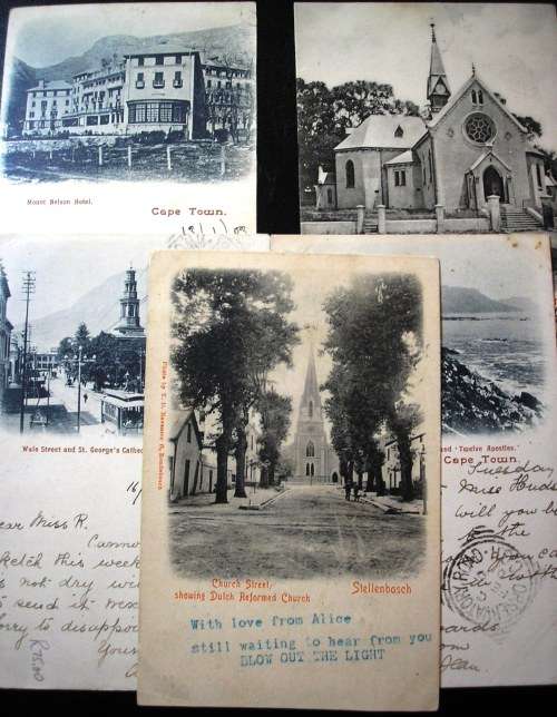 5 CARD BUNDLE -  CAPE TOWN AND SURROUNDS - EARLY UNDIVIDED - SPACE FOR MESSAGE ON FRONT - SEE SCANS.